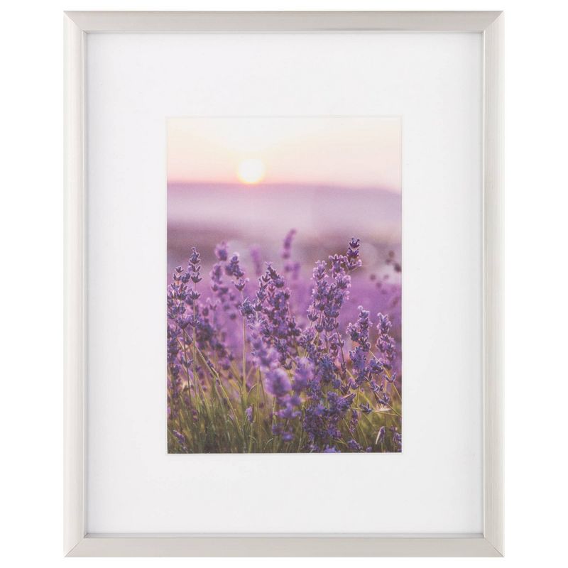 5pc Gallery Wall Frame Set with Decorative Art Prints and Hanging Template Silver - Gallery Solutions