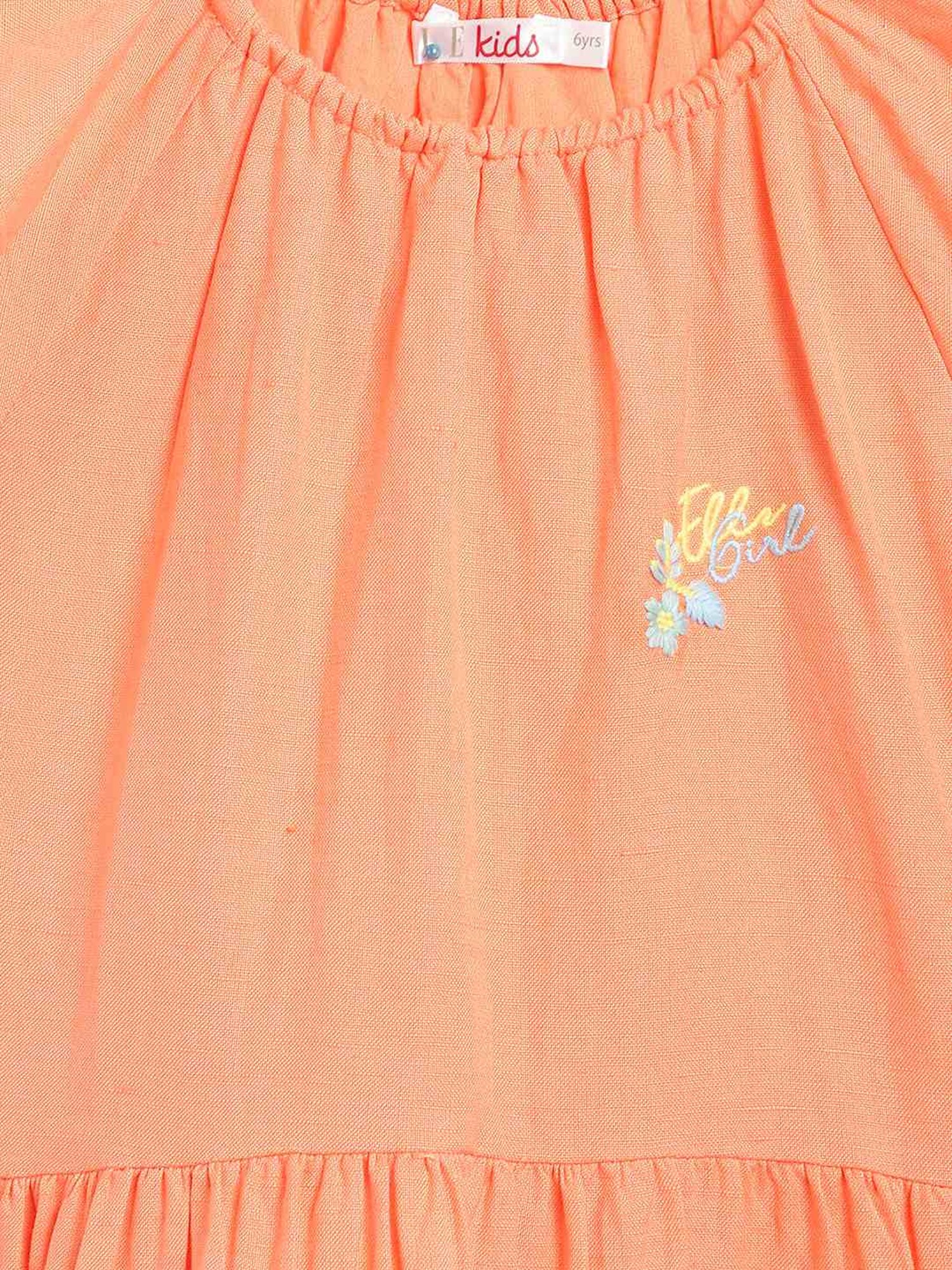 Elle Kids Orange Embellished Dress