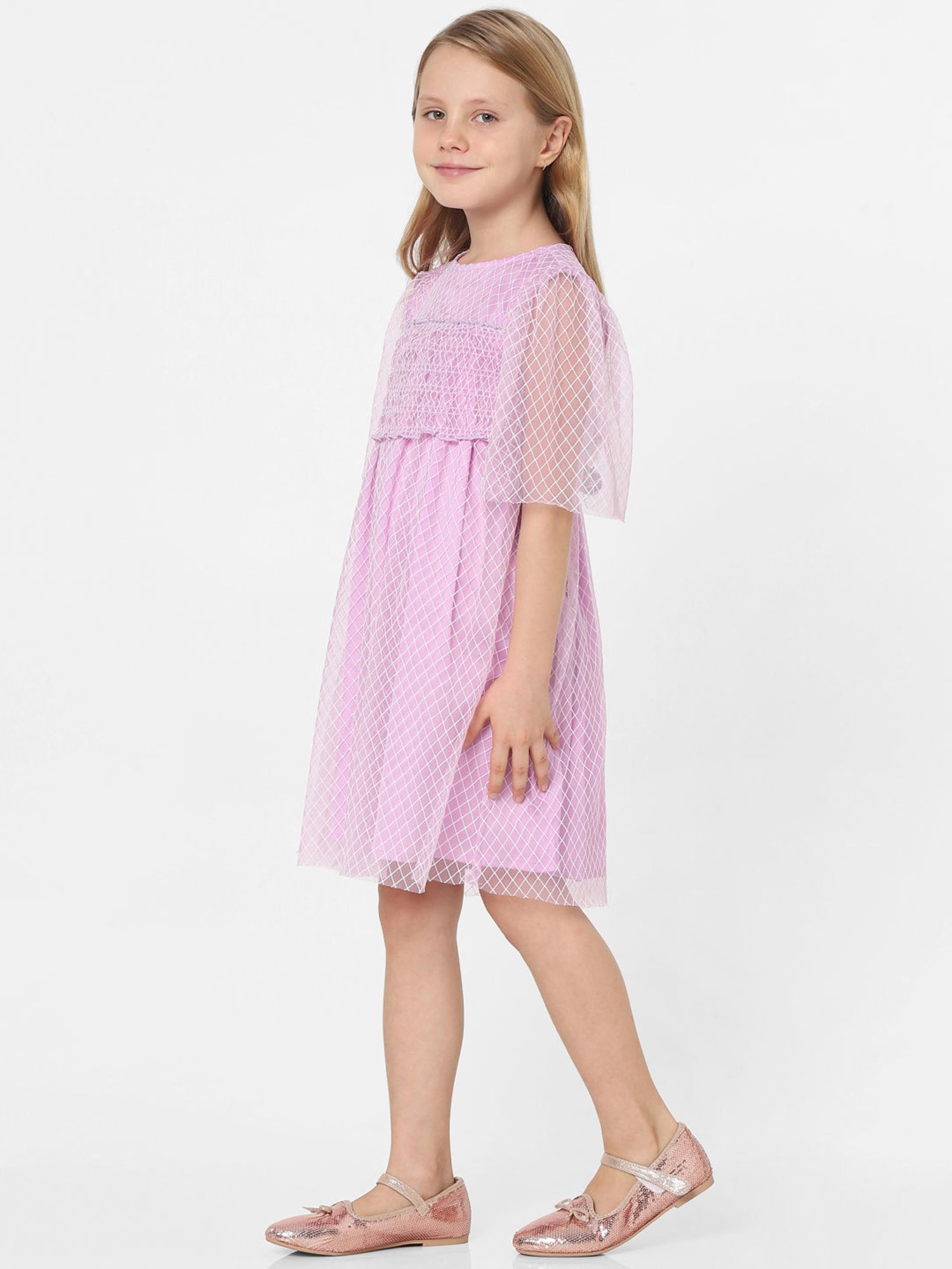 KIDS ONLY Lilac Self Design Dress