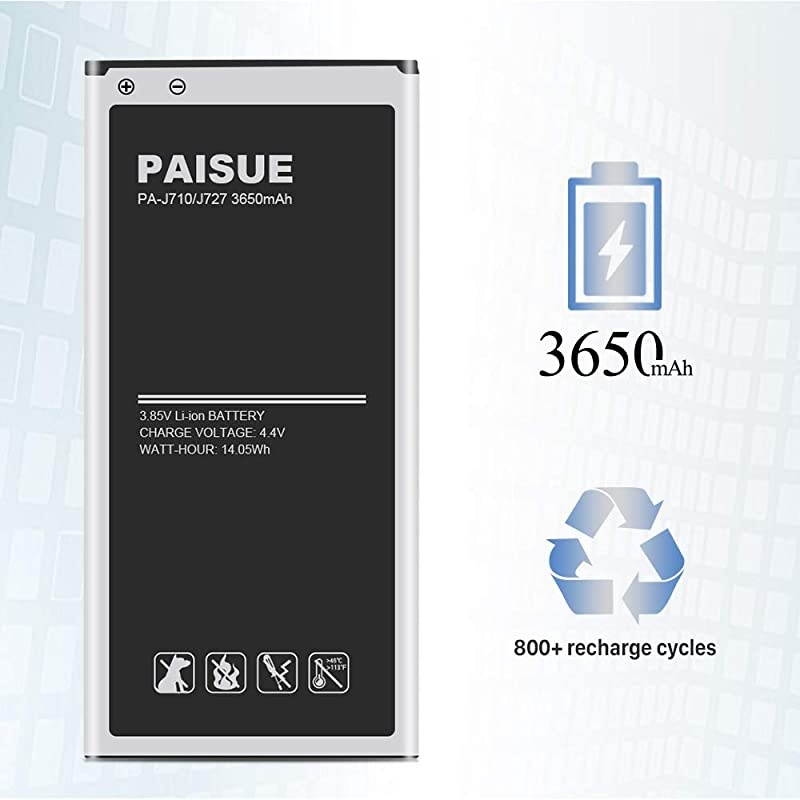 J7 Battery PAISUE 3650mAh J7 Prime Battery Replacement for Samsung J7 Prime J7 Perx J7 Sky Pro J710 J727 J727R4 J727T1 SMJ727T SMJ727 Phone 2017 Ver