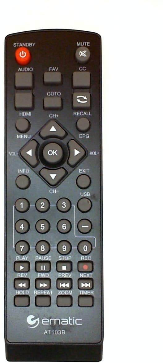 Ematic AT103B Remote Control Only for Digital Converter Box