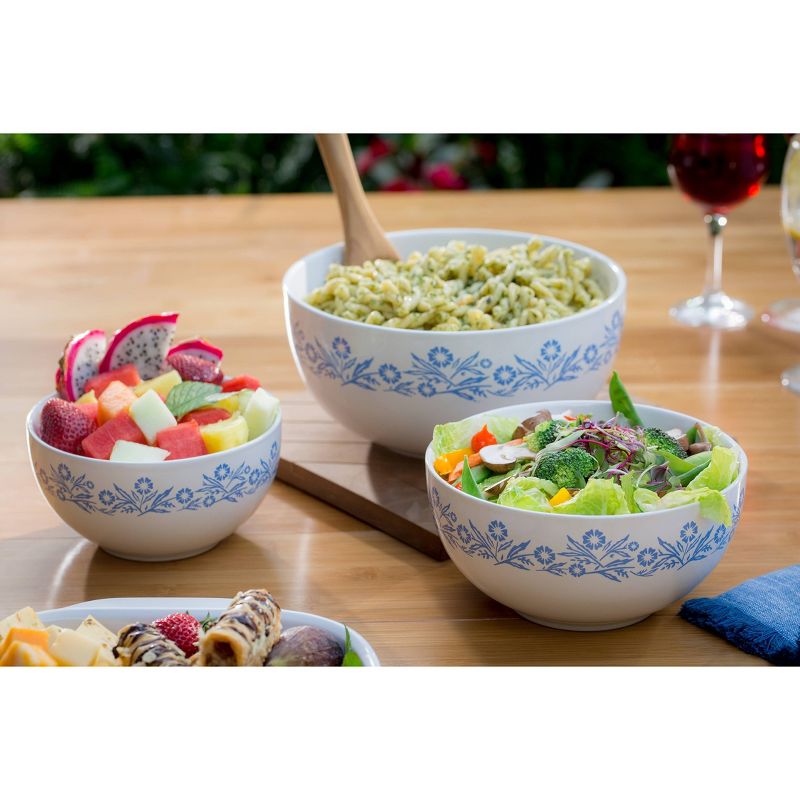 CorningWare Cornflower 3pc Ceramic Mixing Bowls