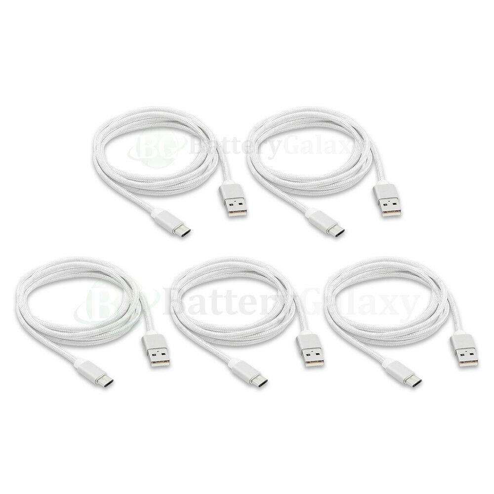 1-100 Lot Micro USB 6' Braided Cable for  Galaxy S5 S6 S7 Edge Active