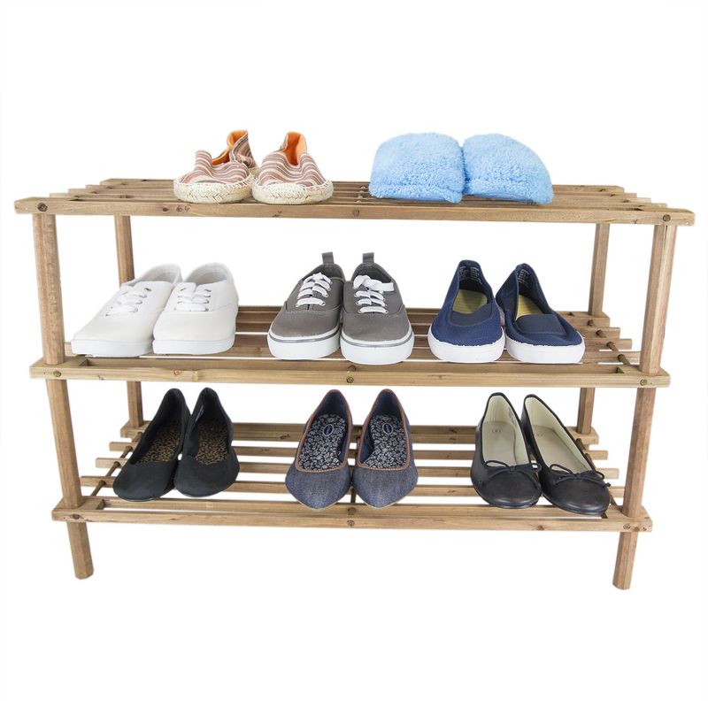 Home Basics Pine Shoe Shelf, Cherry