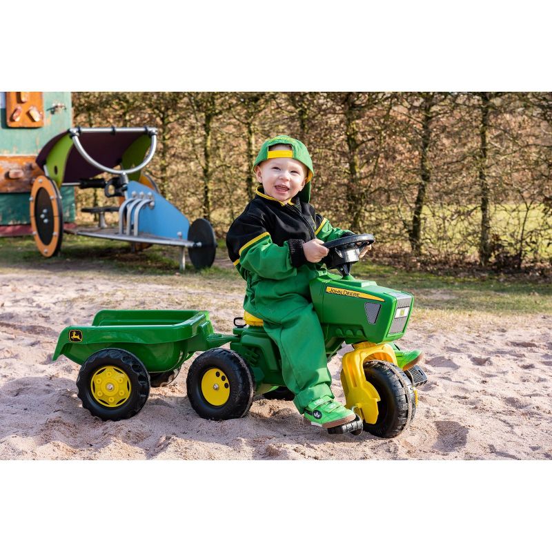 John Deere 3 Wheel Trike Pedal Tractor with Removable Hauling Trailer by Rolly Toys