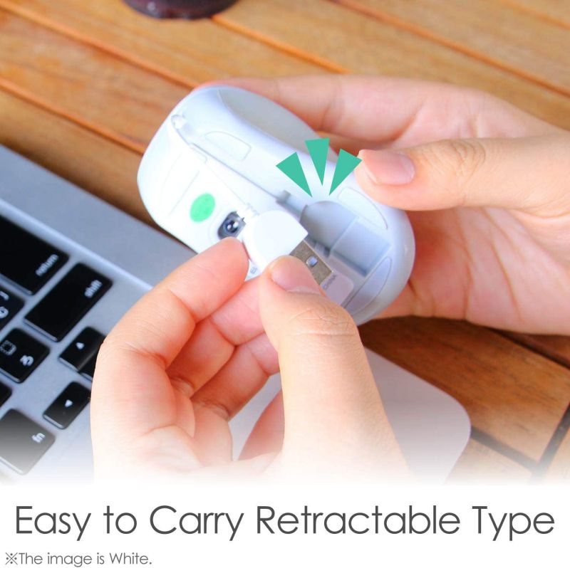 ELECOM Retractable USB Cable 1600 DPI Blue LED Mouse 3 Buttons for Windows / MacOS Pink (M-MK1UBSPN)