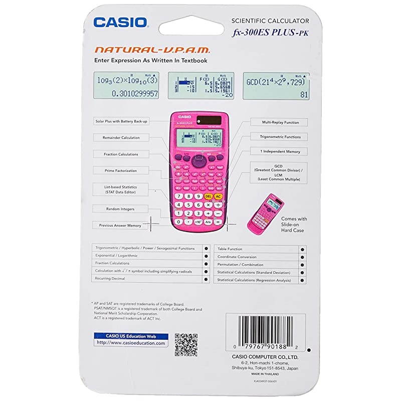 fx300ES PLUS Scientific Calculator Pink