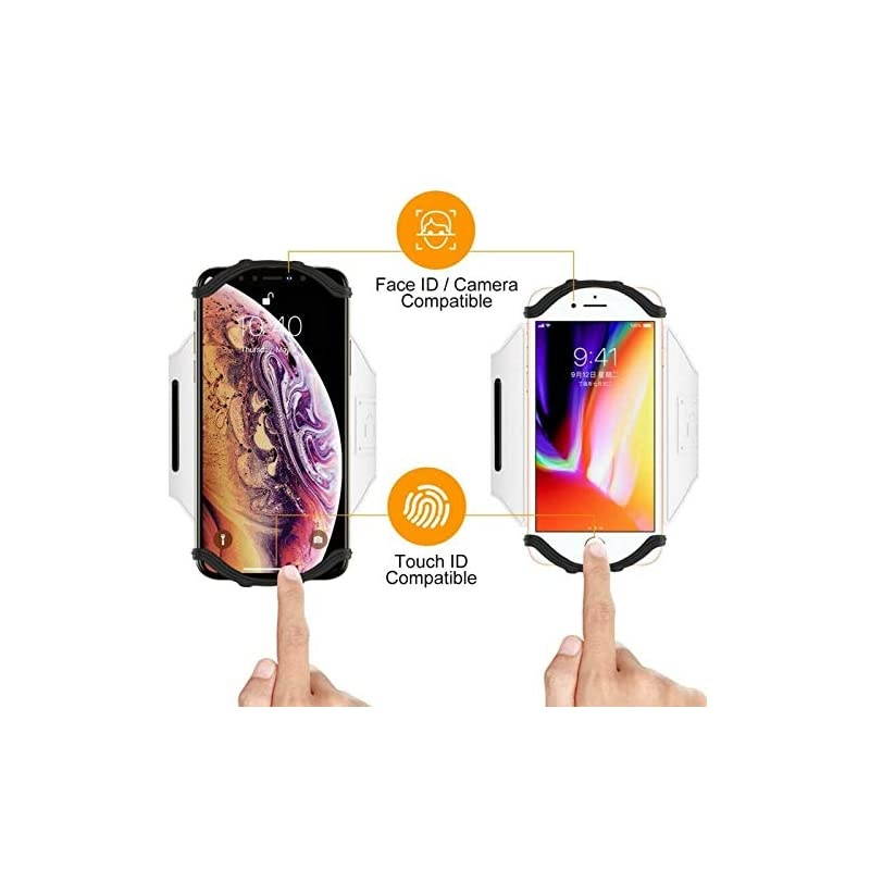 Running Armband for iPhone 12 Pro 11 Pro Max X XR XS 8 7 6 6s Plus,Galaxy S20 S10 S9 Plus, Note 20/10/9/8, 360&deg;Rotatable with Key Holder Phone Armband for Hiking Biking Walking(Green)