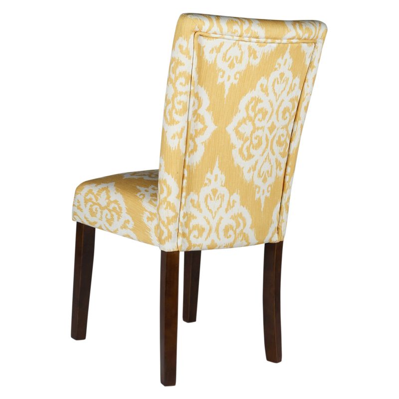 Set of 2 Parson Dining Chair Wood/Damask Yellow - HomePop