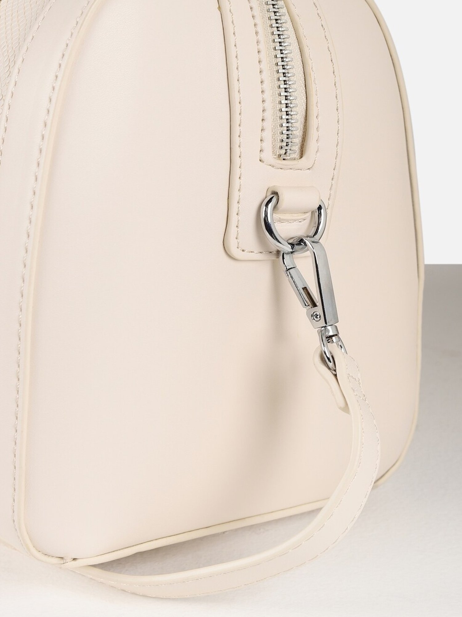 Allen Solly Beige Textured Medium Handbag