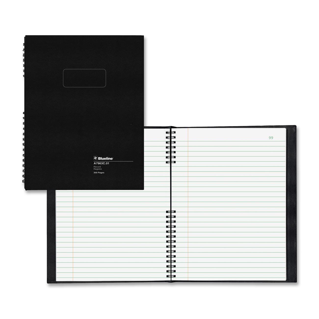 Blueline AccountPro Records Register Book Black Cover 300 White Pages A7963C01