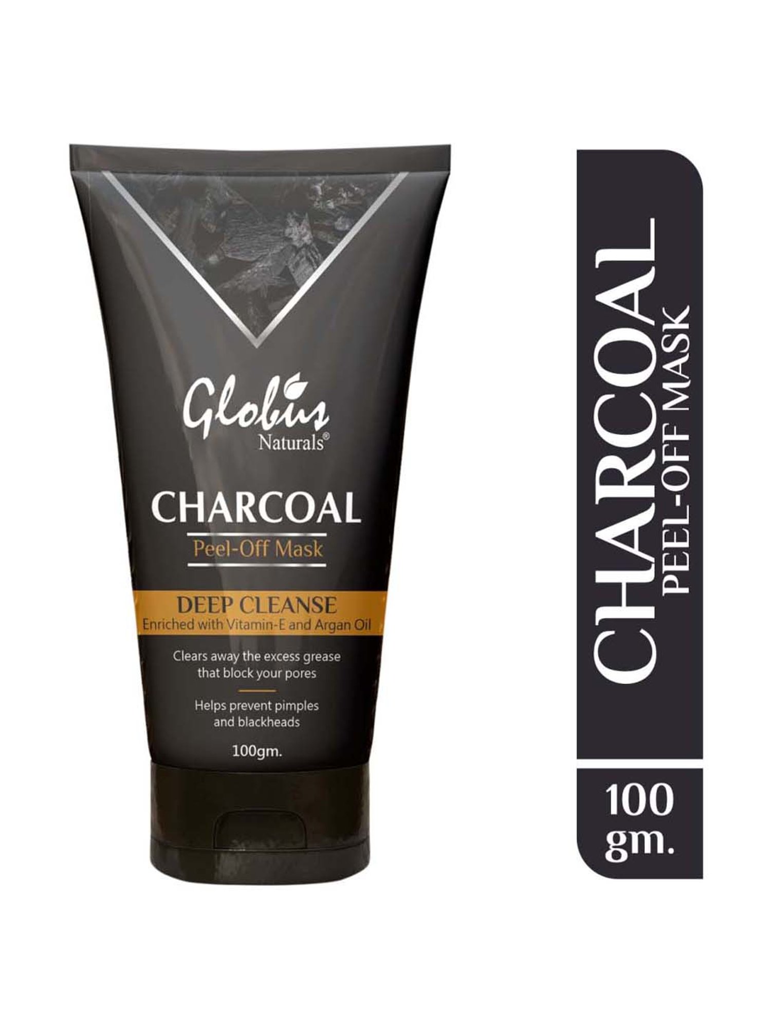 Globus Naturals Charcoal Peel Off Mask Enriched with Vitamin-e & Argan Oil - 100 gm