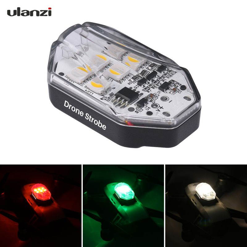 ulanzi DR-01 Mini Drone Strobe Light 3 Lights Color(White/Red/Green) 9 Lignting Modes Lightweight Built-in Rechargeable Battery Anti-collision