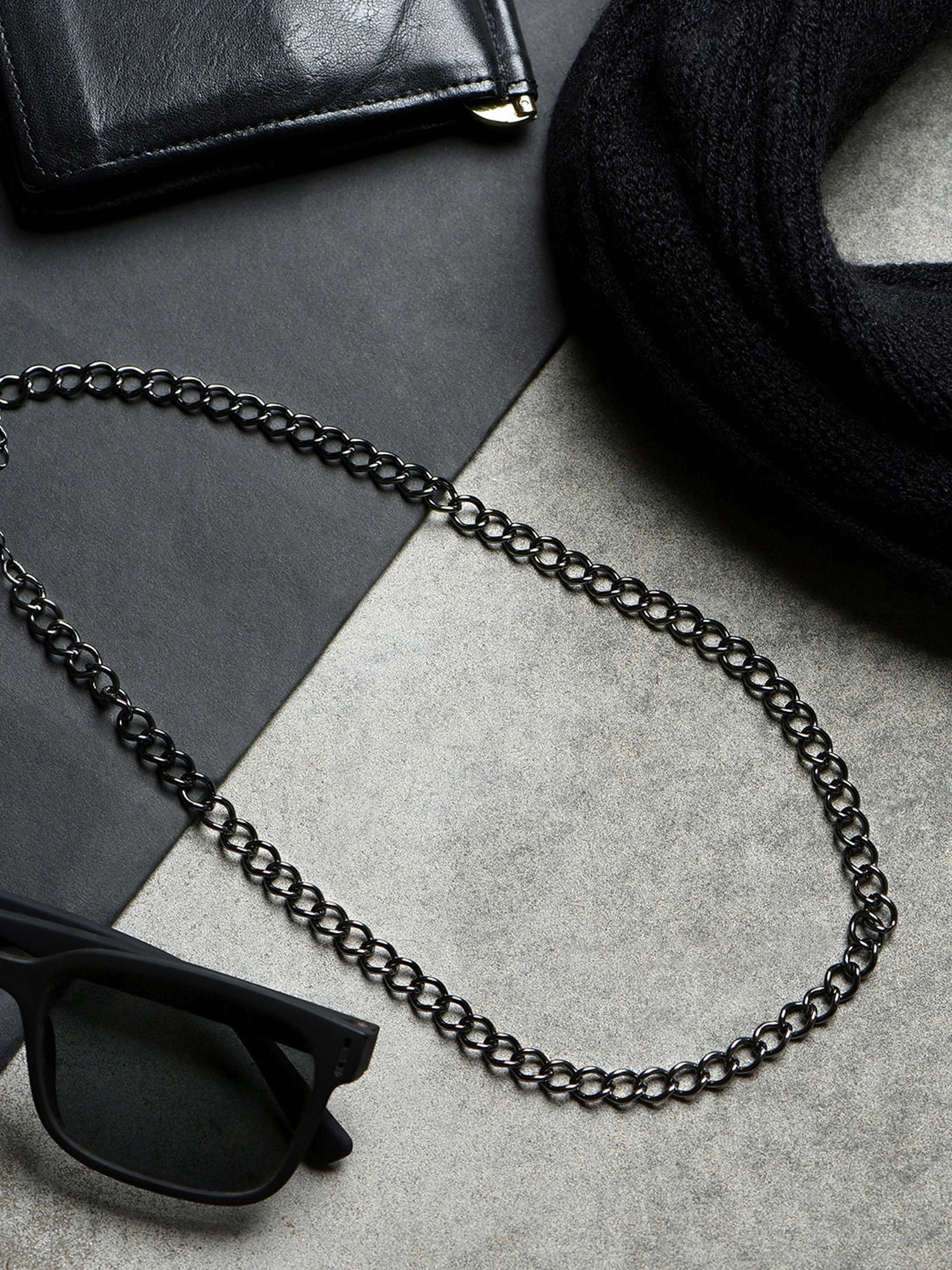 The Bro Code Glamorous Metalic Fusion Grey Necklace for Men