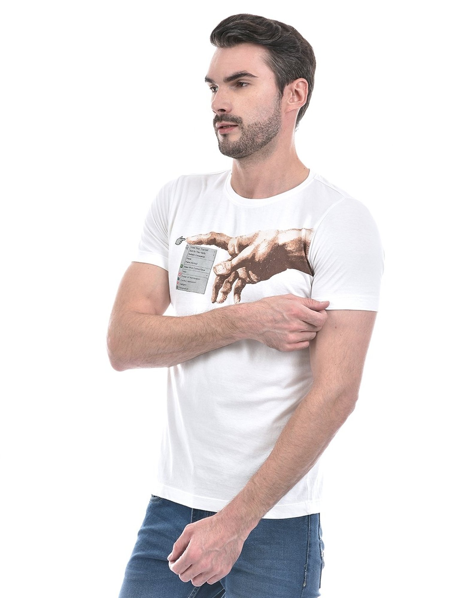 Numero Uno White Regular Fit Printed T-Shirt