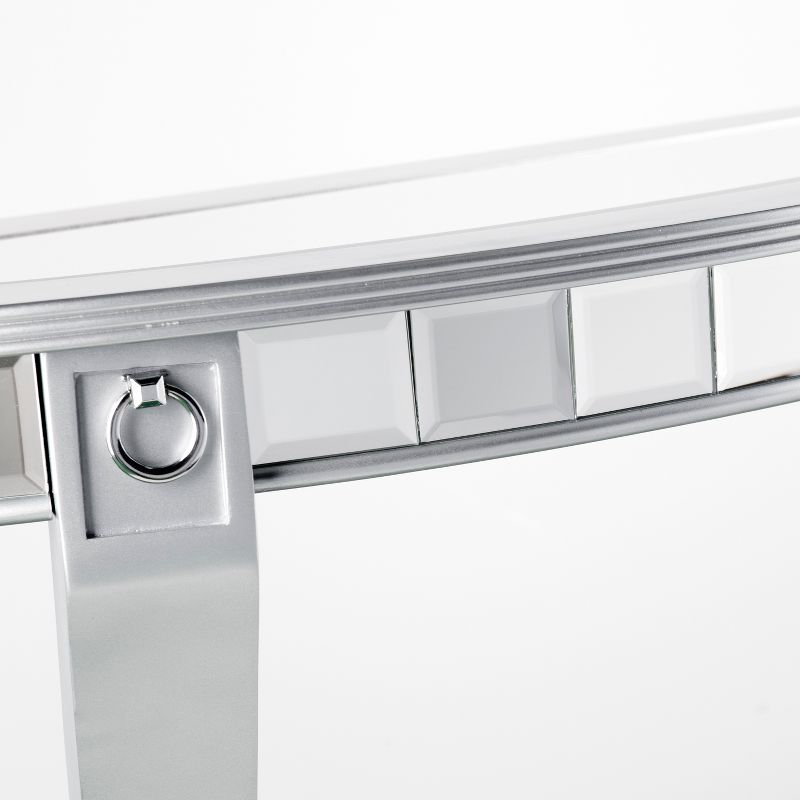 Lupina Glam Demilune Console Table Matte silver - Aiden Lane