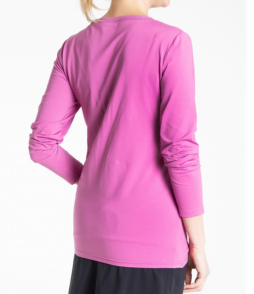 Bette & Court Crossover Jewel Neck Long Sleeve Top