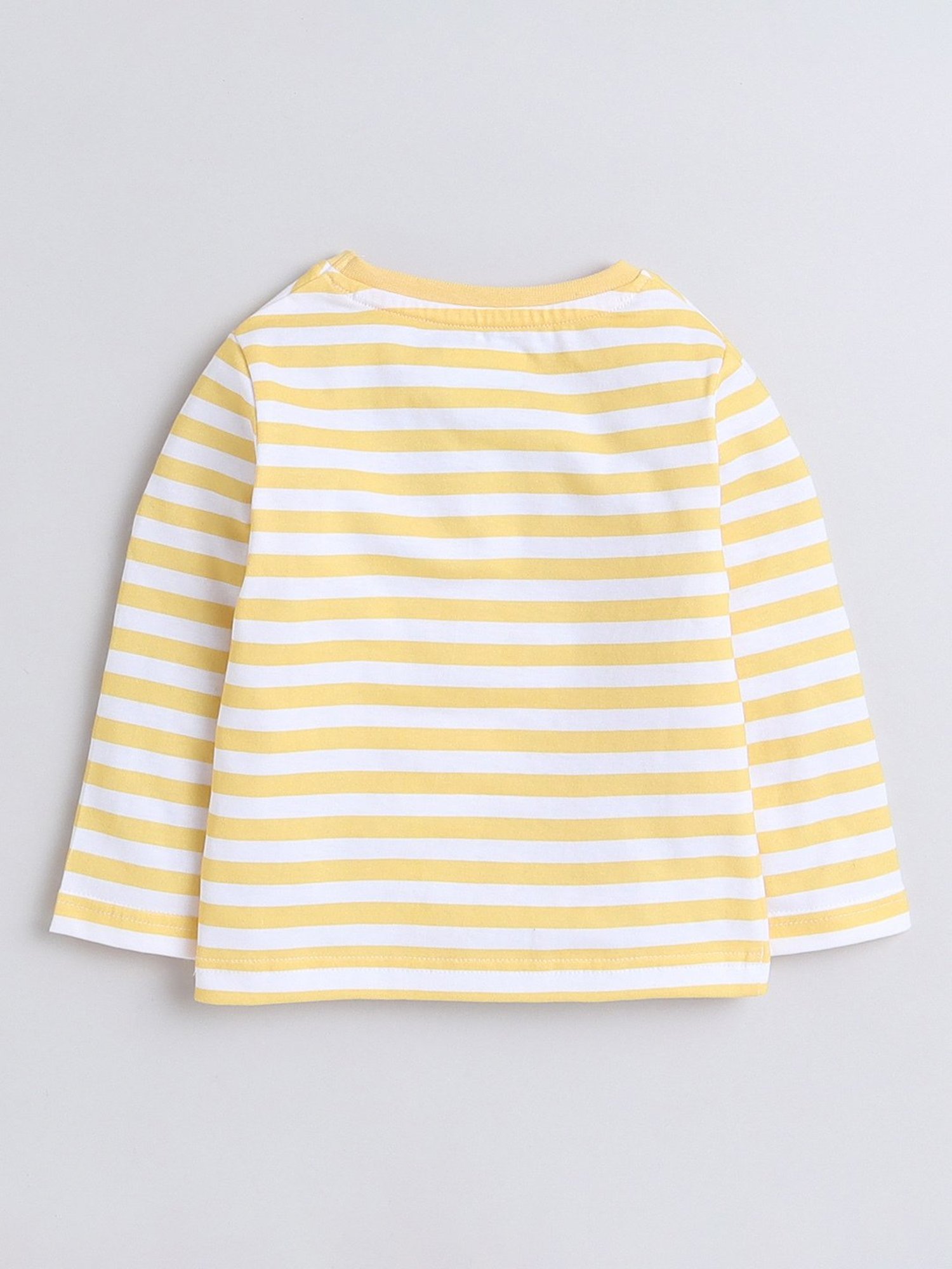 Bumzee Boys Yellow Striped Full Sleeves T-Shirt with Pyjamas