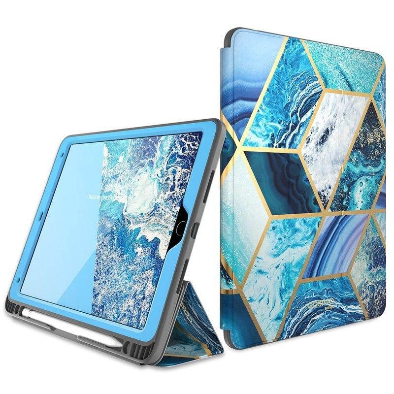 i-Blason Cosmo Case for iPad Air 3 10.5" 2019 (3rd Gen) / iPad Pro 10.5 2017, [Built-in Screen Protector] Trifold Stand Protective Case Cover with Pencil Holder and Auto Sleep/Wake, Marble, 10.5"