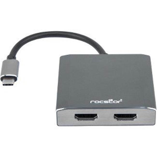 Rocstor Y10A203-A1 Premium USB-C to Dual HDMI Multi Monitor Adapter - 4K 30Hz