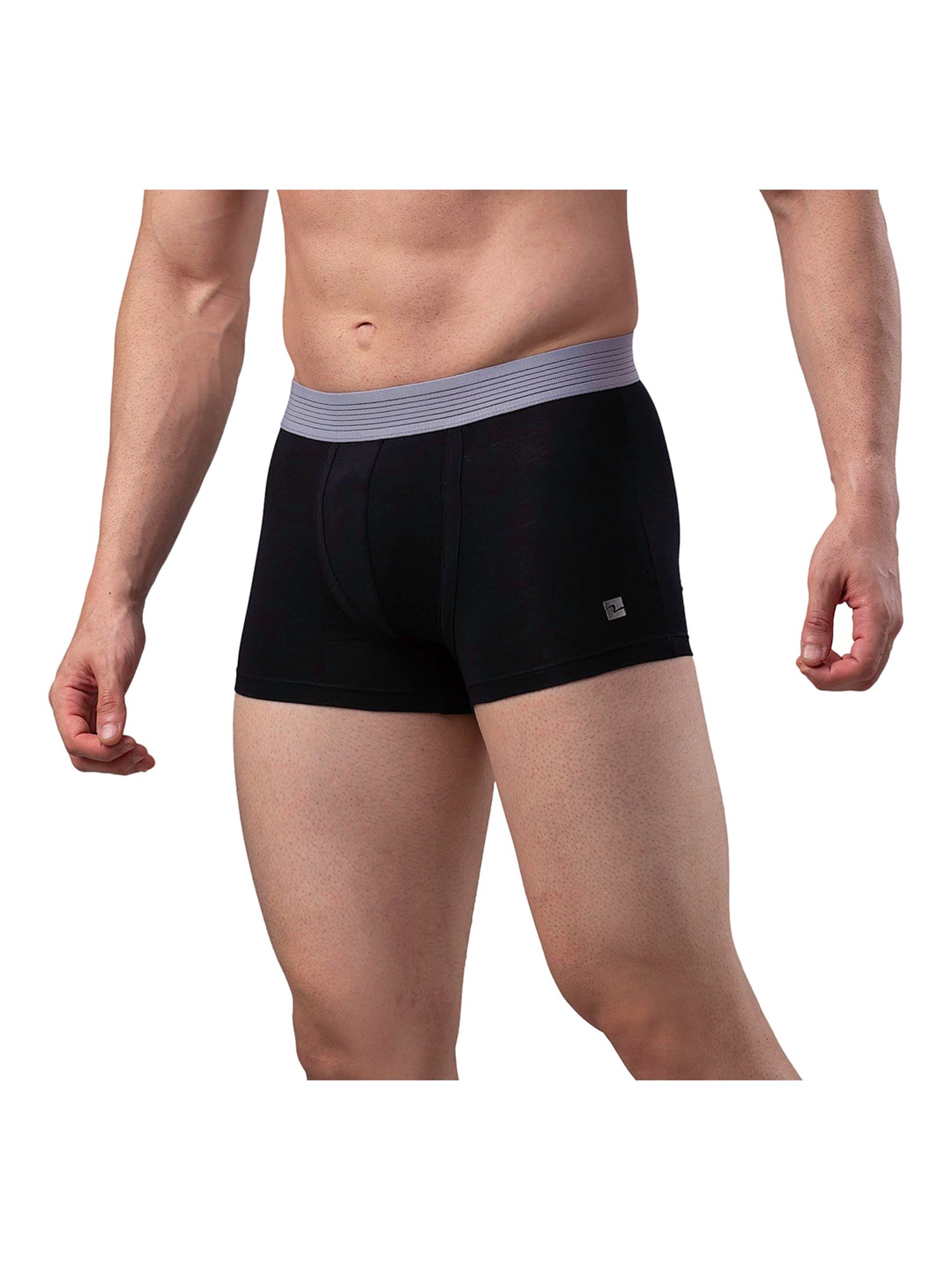 UnderJeans by Spykar Black & Grey Trunks - Pack of 2