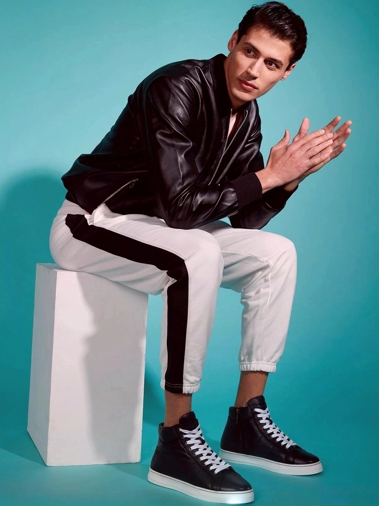 Saint G Men's Artemas Black Ankle High Sneakers