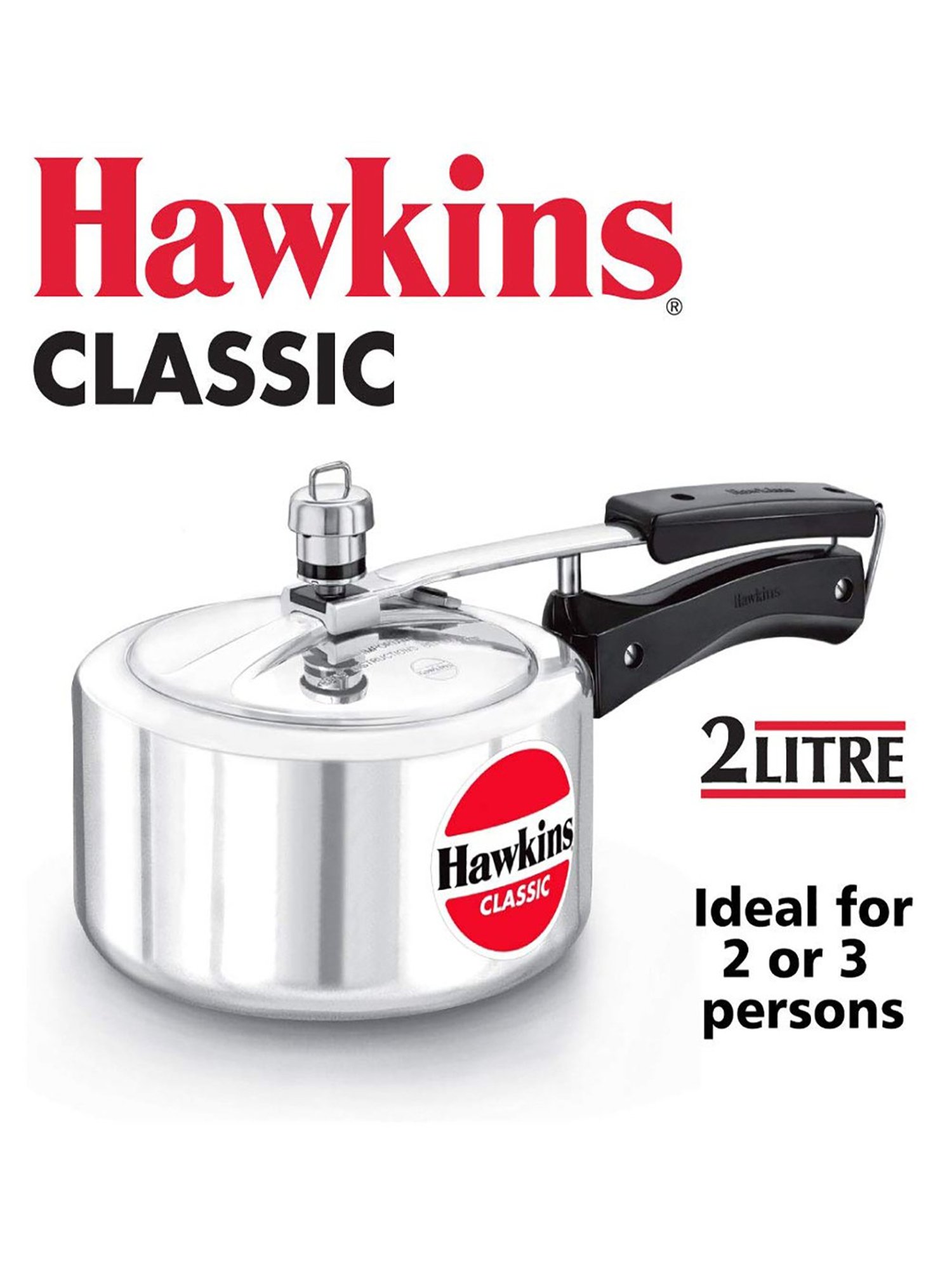 Hawkins Classic Silver Pressure Cooker (2 L) - Set of 1