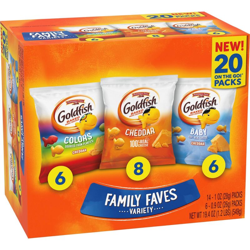 Goldfish Crackers Family Faves Variety Pack - 19.4oz/20ct