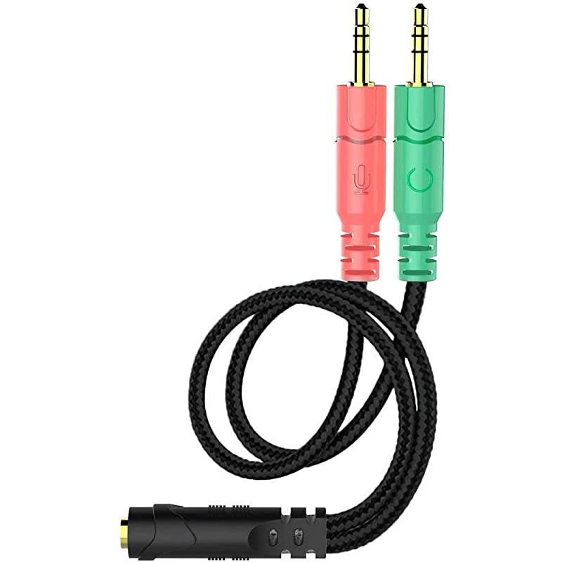 Splitter Cable for PC 35mm Jack Headphones Adapter Convertors for PC 35mm Female with HeadphoneMicrophone Transform to 2 Dual 35mm Male for Computer Simultaneously Y Splitter Audio