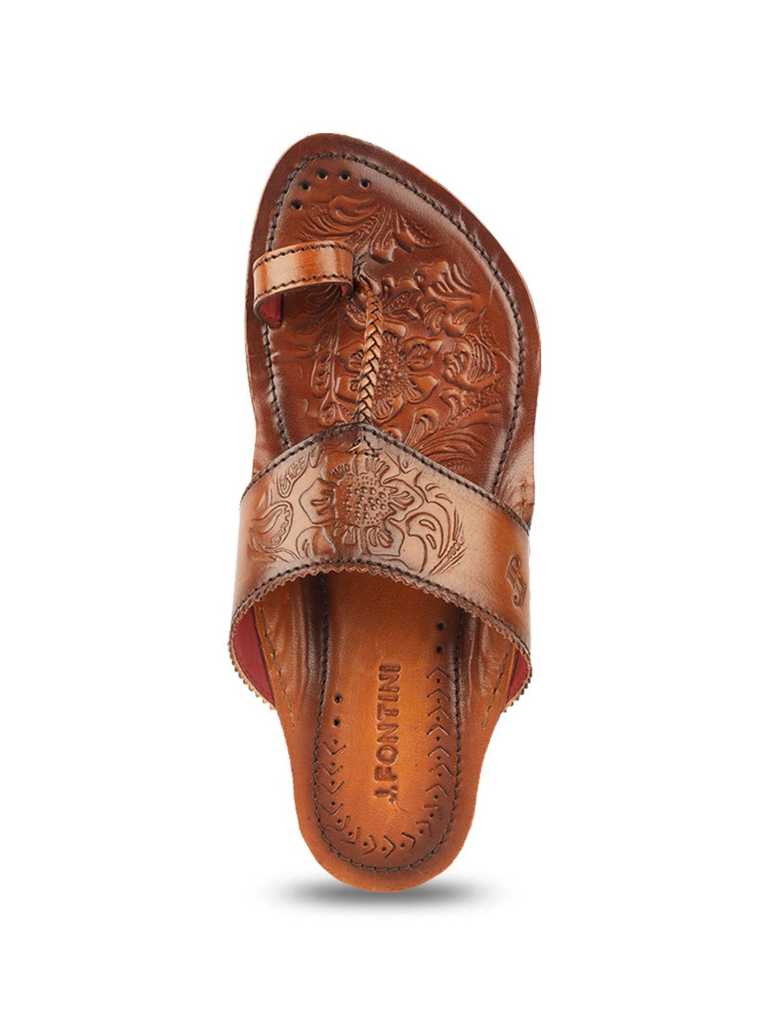 J. Fontini by Mochi Men's Tan Toe Ring Sandals
