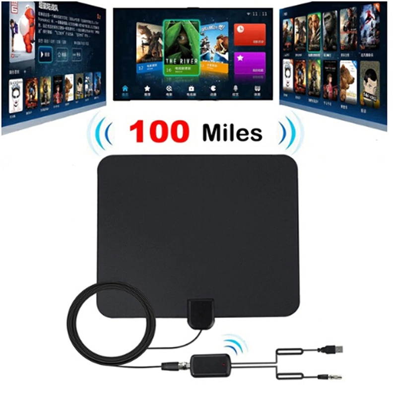 Indoor Digital TV Antenna with Signal Amplifier Booster TV Radius Antena TV Surf Antennas  TV view TDT Cable TV Fox Antenna
