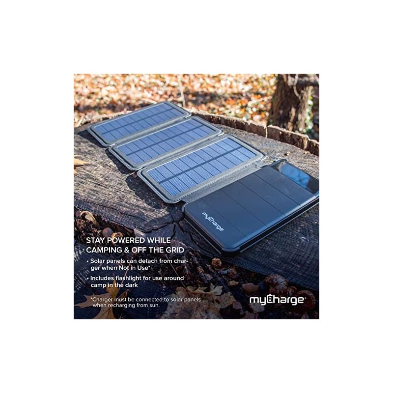 Solar Charger Portable Power Bank - PowerFold 8000 mAh Internal Battery Rugged Dual USB Battery Pack for Camping, Outdoors Accessories, Cell Phones for Apple iPhone, iPad & Android