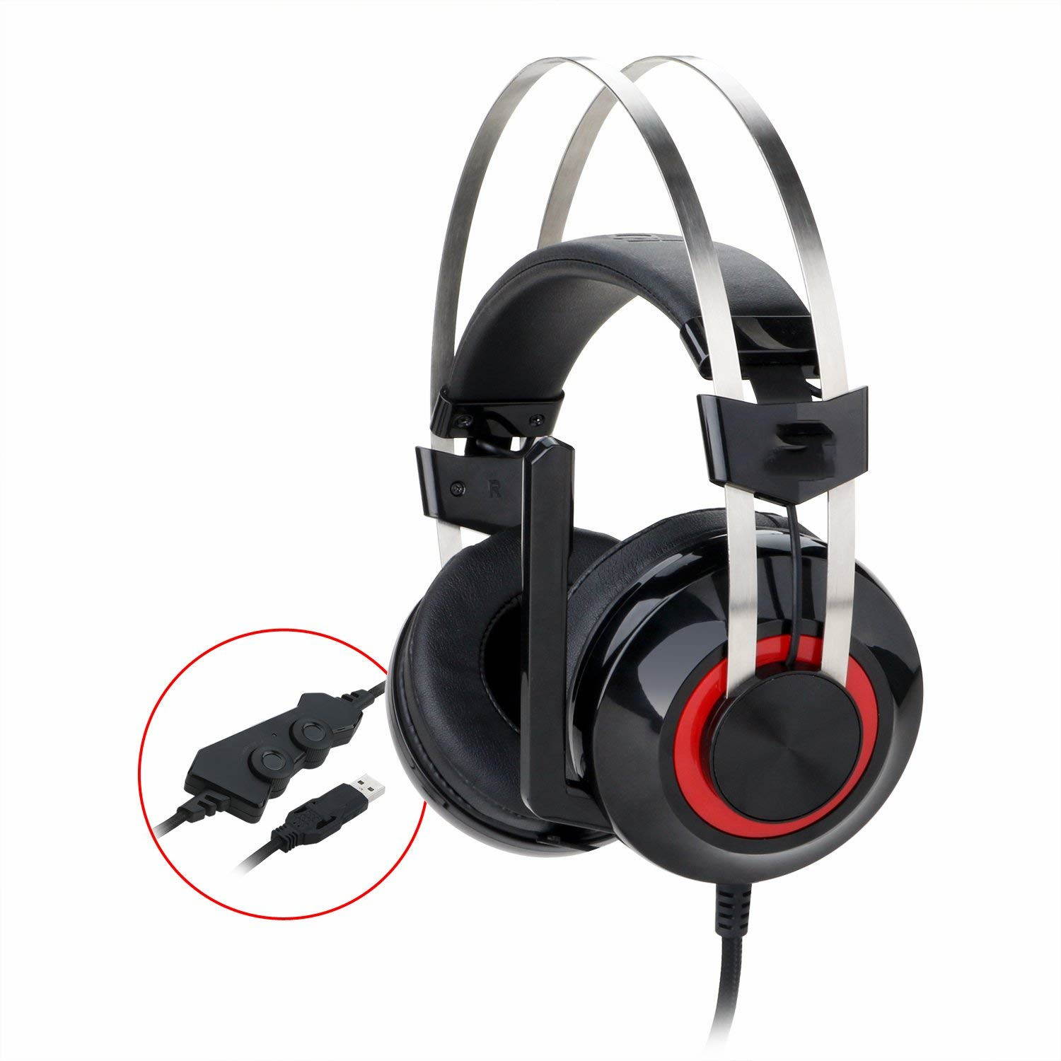 Channel Virtual USB Surround Sound Gaming Headphones Headset wired gamer Breathing backlight Earphone Microphone
