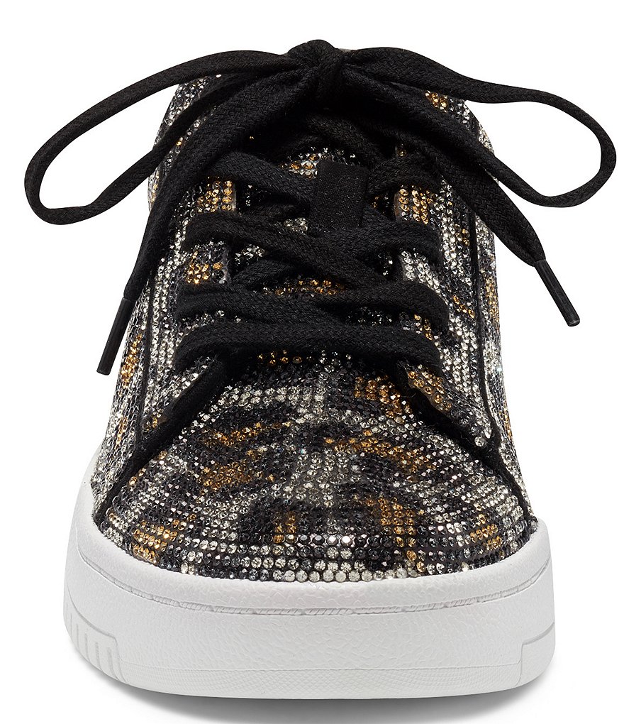 Jessica Simpson Silesta Leopard Print Rhinestone Lace-Up Sneakers