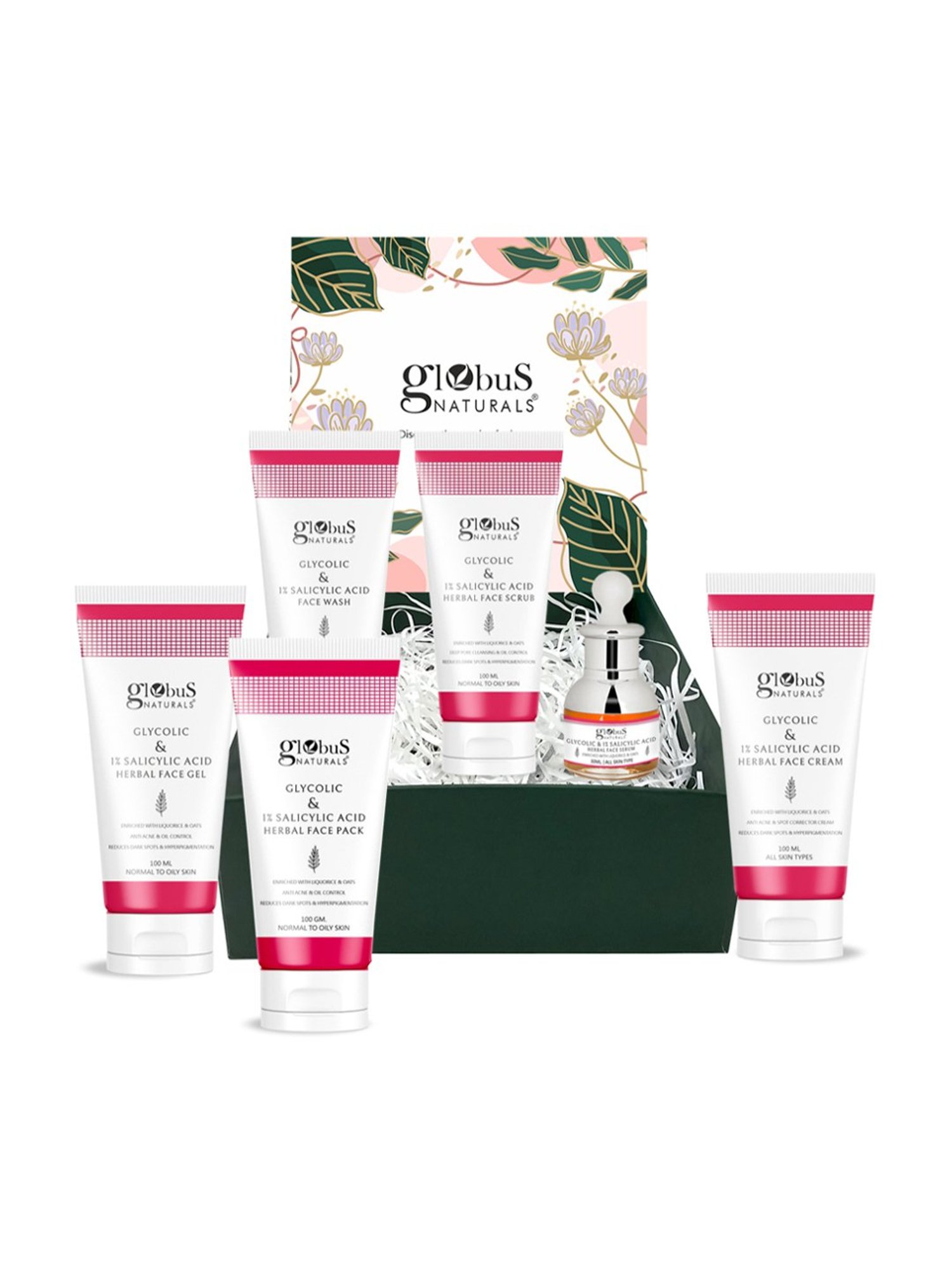 Globus Naturals Glycolic & 1% Salicylic Acid Rakhi Gift Box - Set of 6