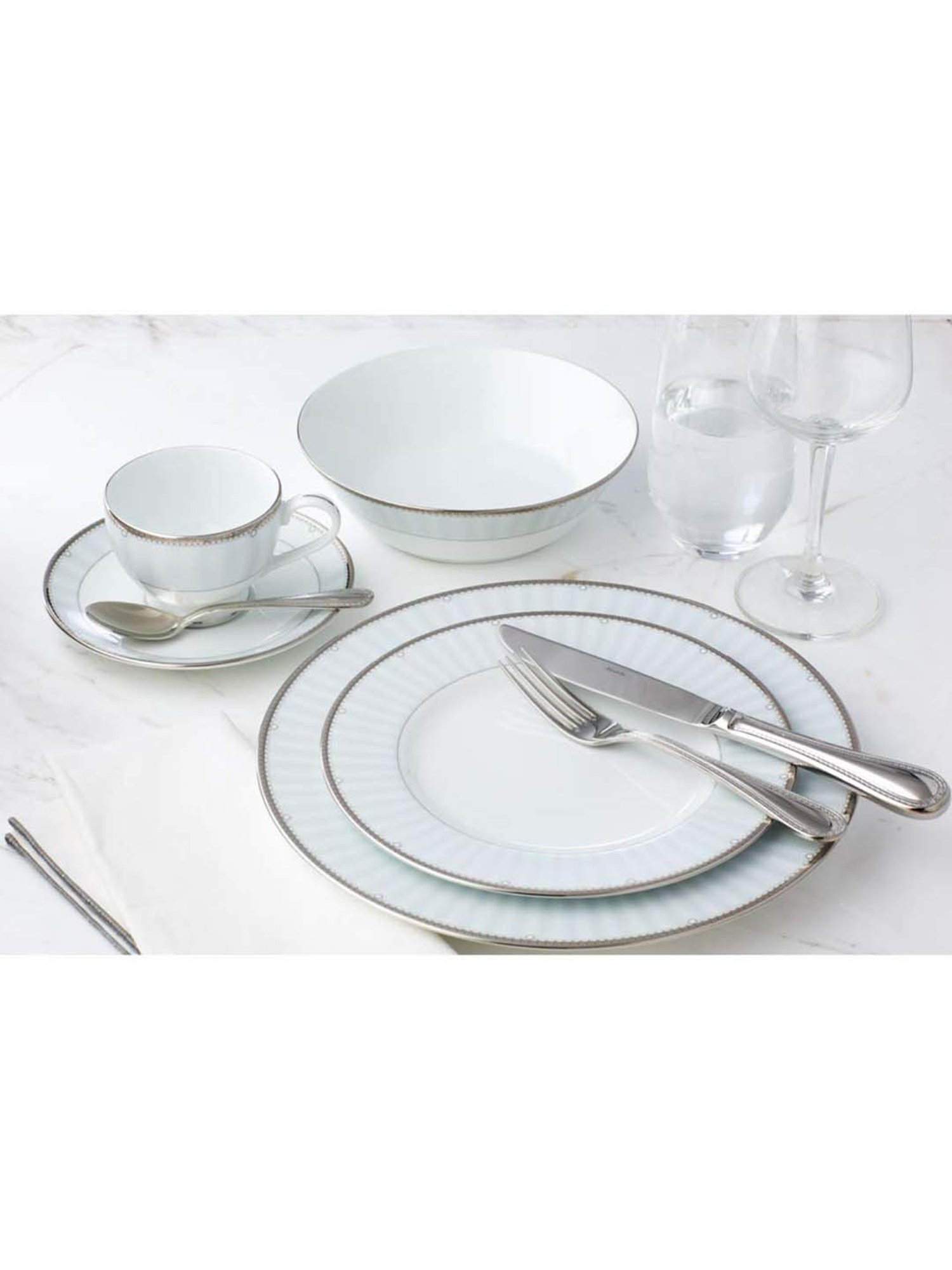 Noritake Monarch Platinum White & Blue Poreclain Coffee Mug (0.295 L) - Set of 6