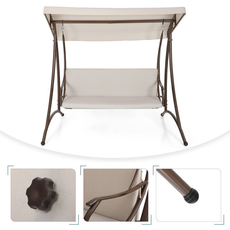 La Siesta HAL21-1 Habana Organic Cotton Lounger Comfortable Indoor Outdoor Hammock Chair with Suspension Set and Bamboo Spreader, Nougat