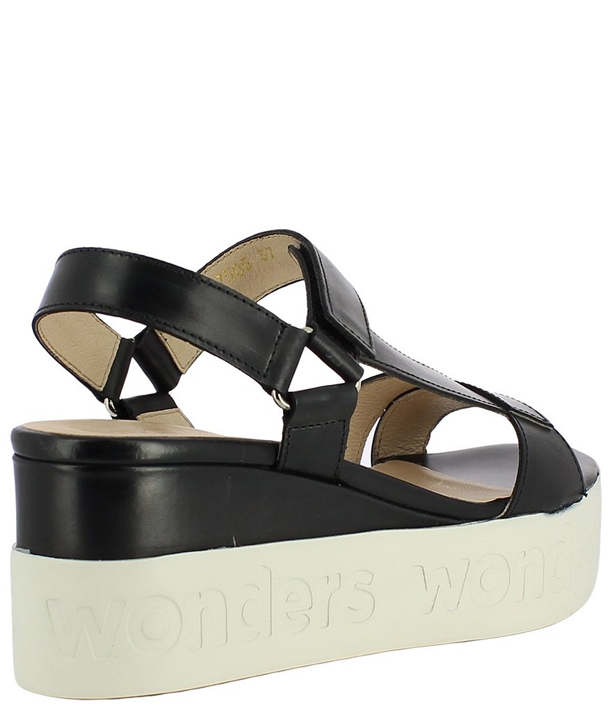 Wonders Mia Leather Lightweight Platform Wedge Sandals