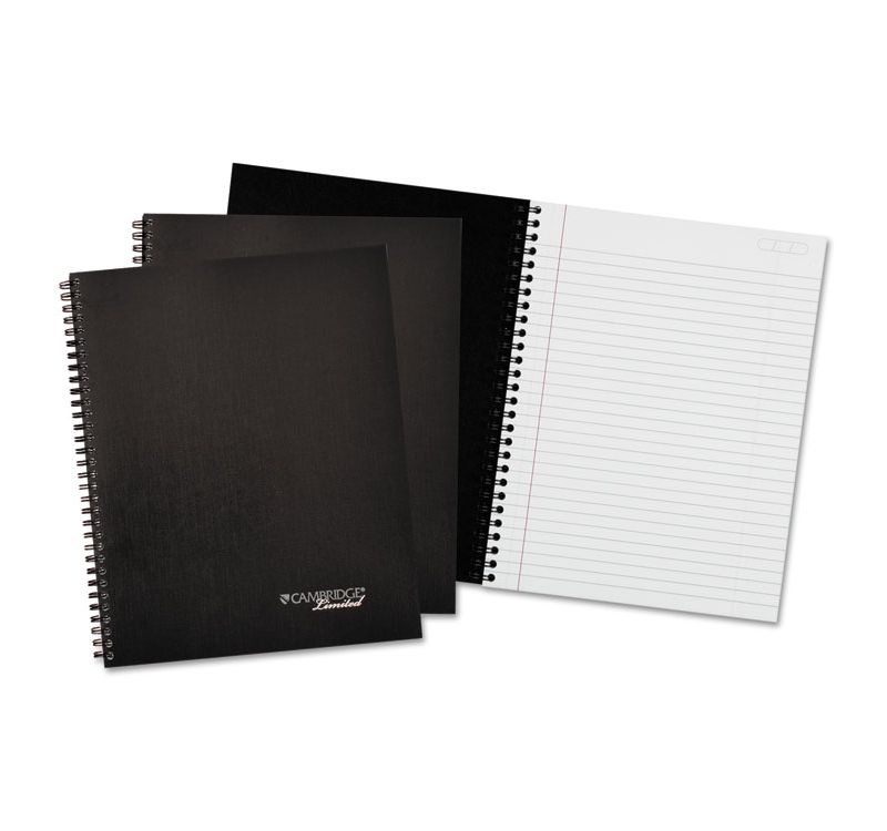 Cambridge Limited Wirebound Business Notebook Plus Pack 9 1/2 x 7 1/4 Black 80 Sheets 3/Pack 45012