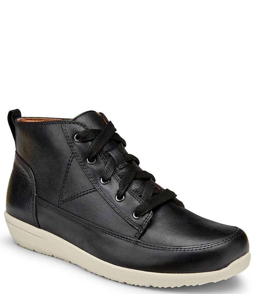 Vionic Shawna Water Resistant Leather Wedge Sneaker Booties