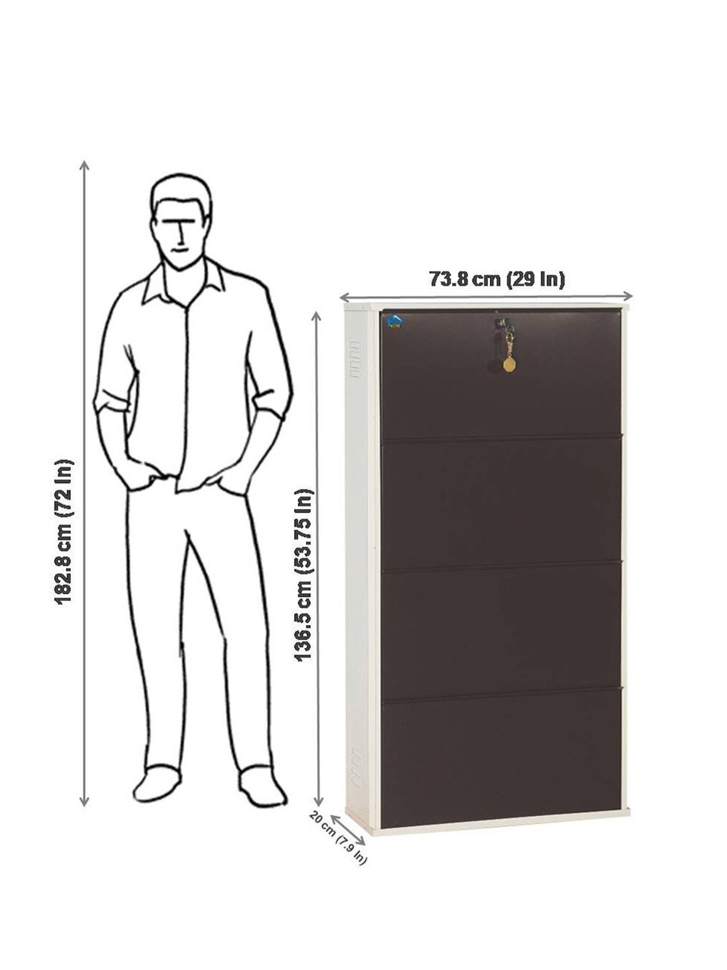 Delite Kom Metal Shoe Rack - 24" 3 Shelf, Ivory Green, PowderCoat, Wall Mount, DIY