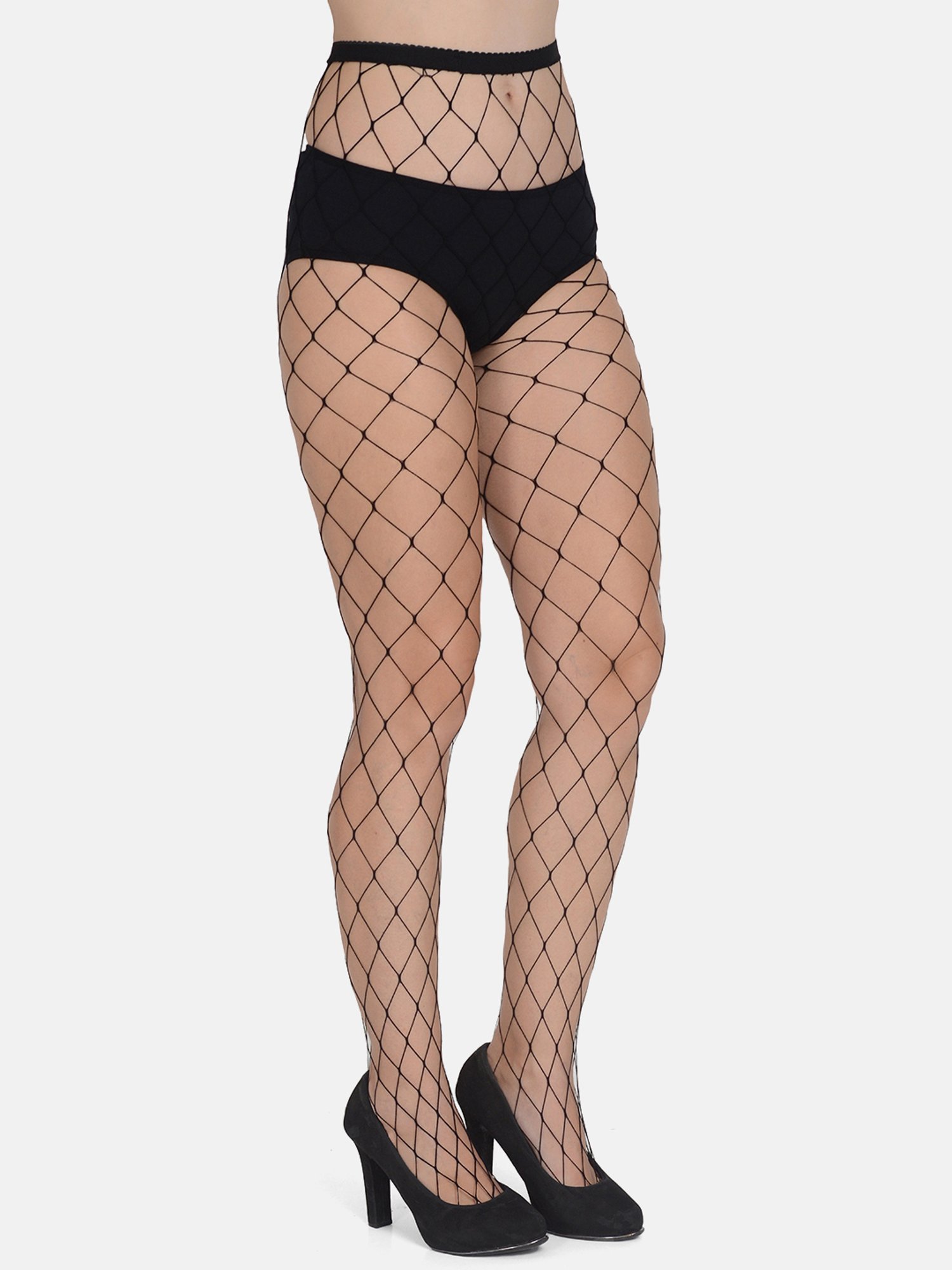 mod & shy Black Fishnet Design Stockings