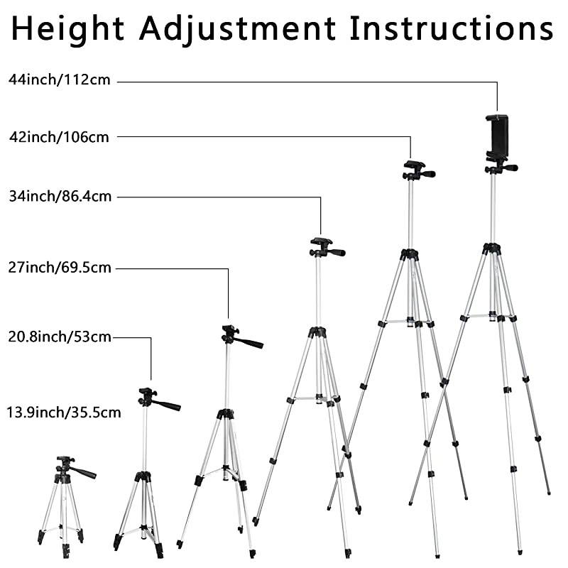 Phone Tripod  42quot Aluminum Camera Tripod + Universal Smartphone Holder Mount + Bluetooth Wireless Remote Shutter Compatible for iPhone Xs Max XR X 8 7 6 Plusfor Galaxy Note 9 8 S10 S9 S8 Plus