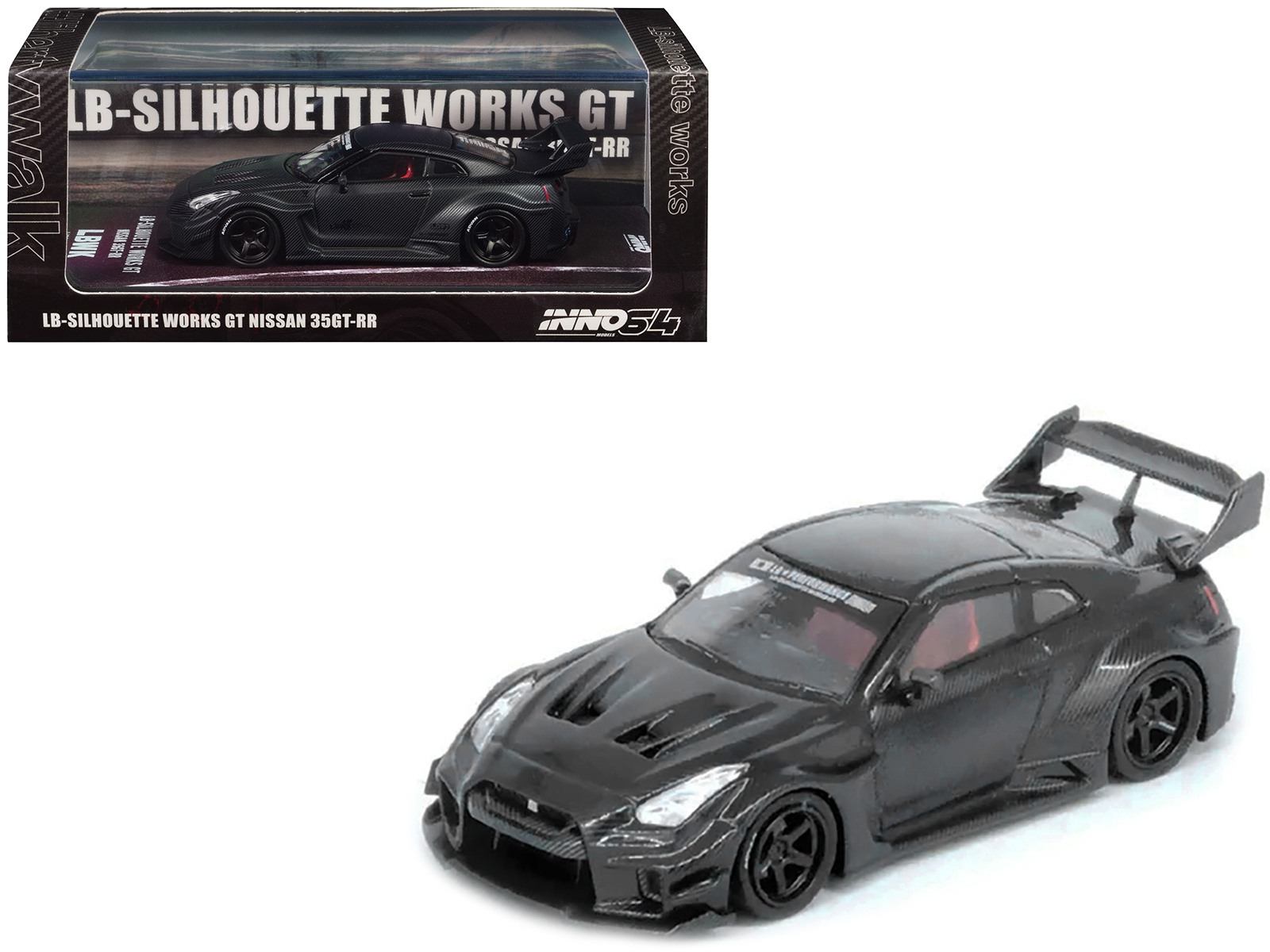 Nissan 35GT-RR RHD (Right Hand Drive) "LB-Silhouette Works GT" Full Dry Carbon 1/64 Diecast Model Car by Inno Models