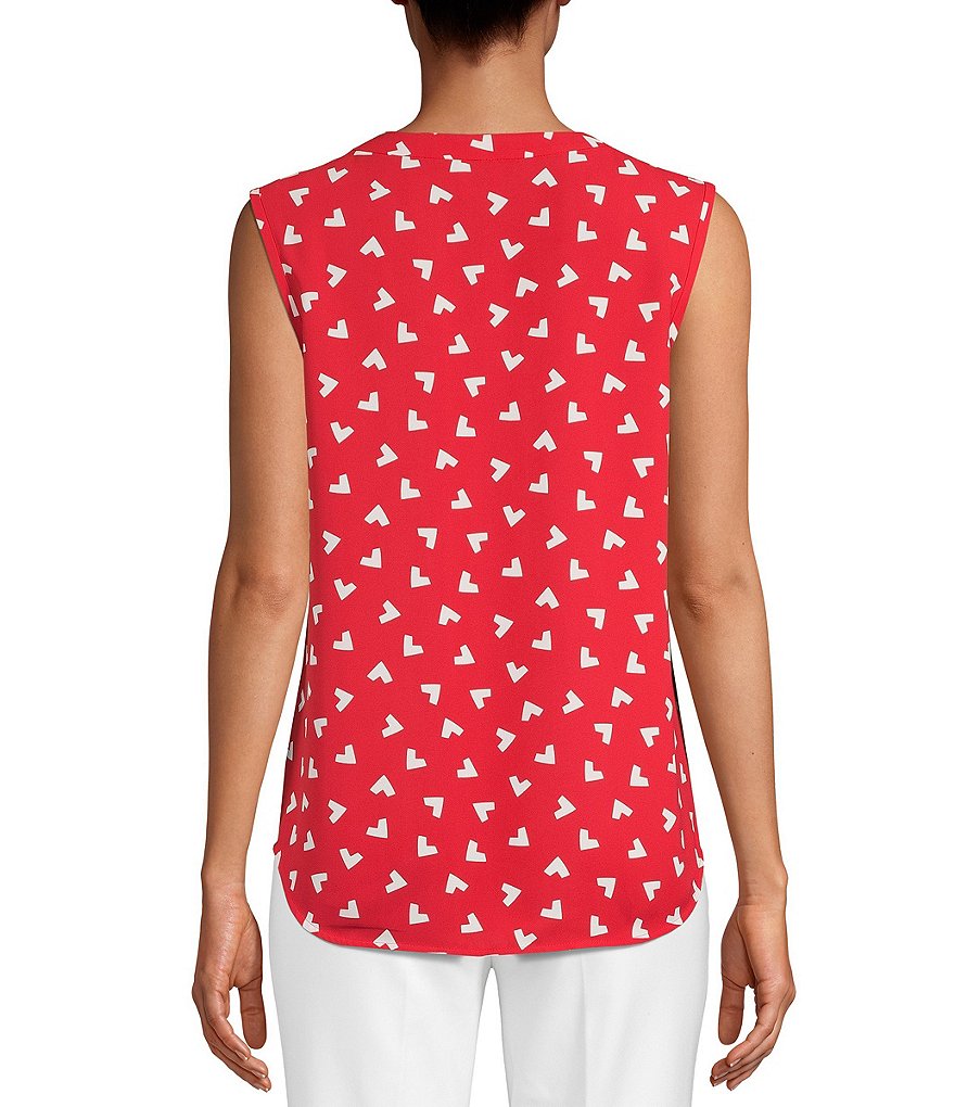 J.McLaughlin Durham Sleeveless Ruffle V-Neck Denim Blouse