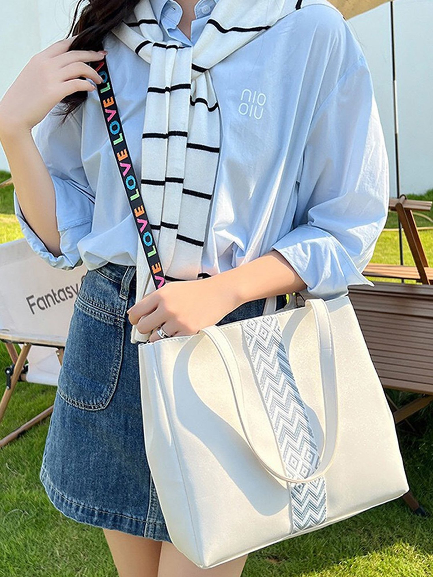 Styli White Tote Bag