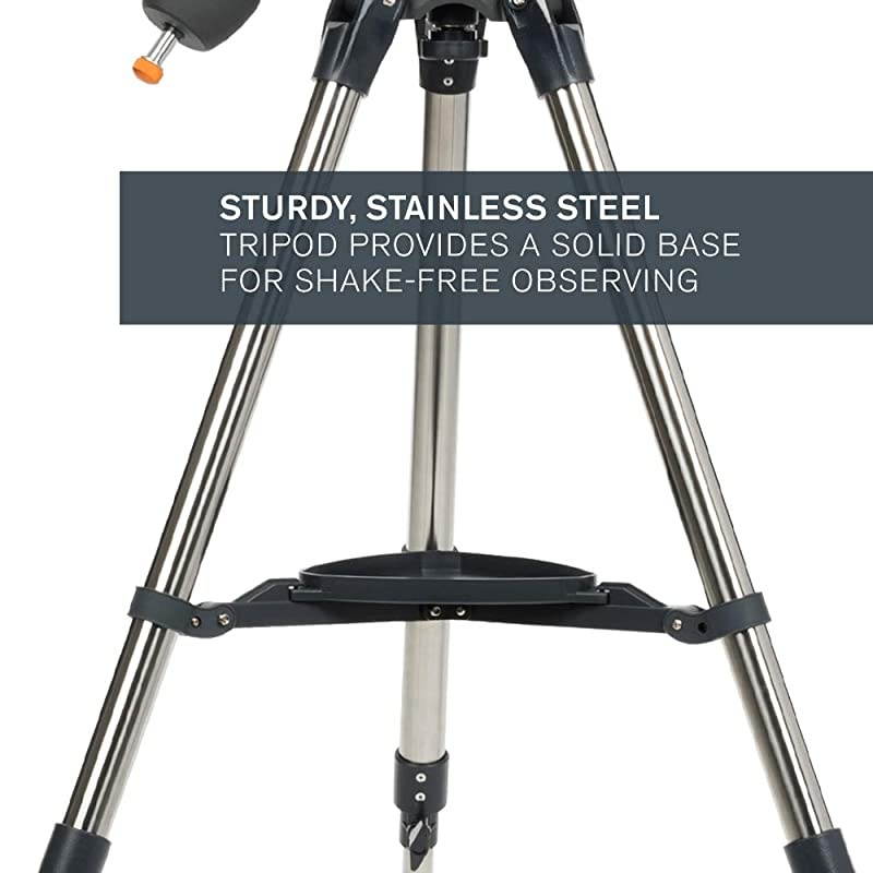 AstroMaster 130EQ-MD Newtonian Telescope - Reflector Telescope for Beginners - Fully-Coated Glass Optics - Adjustable-Height Tripod - BONUS Astronomy Software Package
