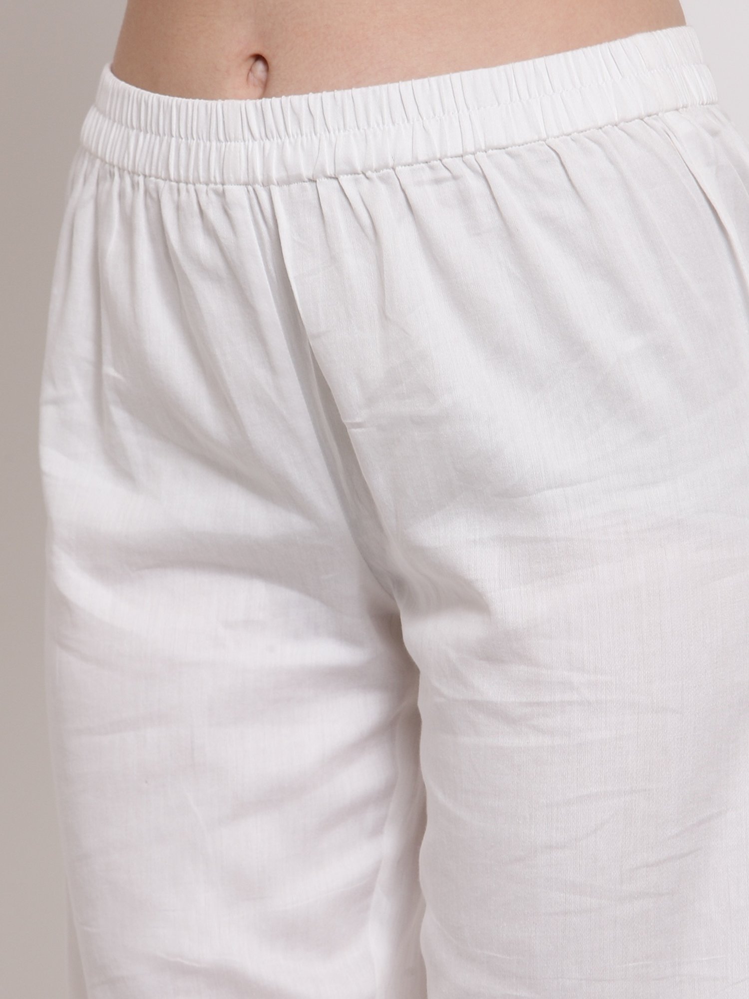 DART STUDIO White Relaxed Fit Palazzos