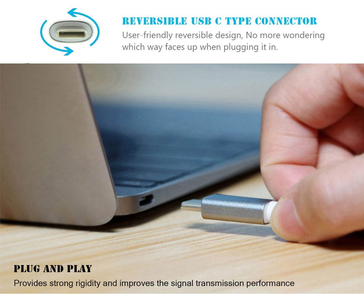 CORN USB 3.1 Type-C to Mini DisplayPort Adapter,Support 4K output with Aluminium Case USB-C to Mini DP Mini DisplayPort Female for Apple New Macbook, ChromeBook Pixel - Silver