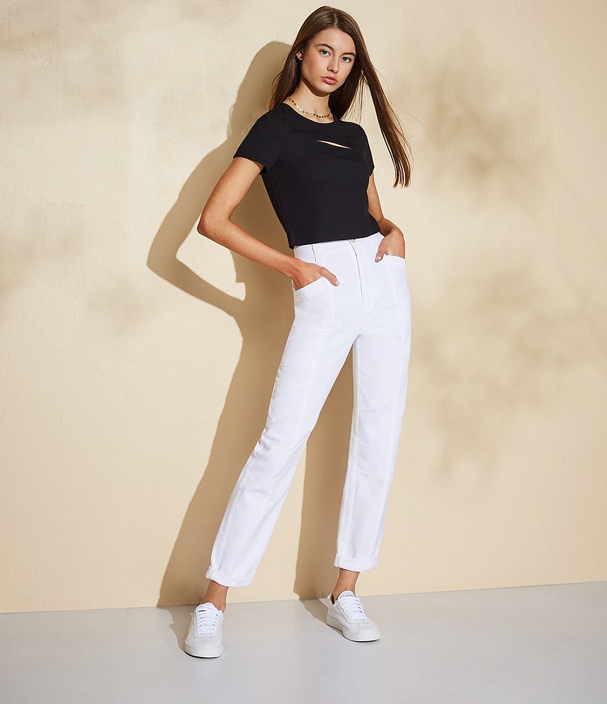 GB Ribbed Knit Cut Out Tee